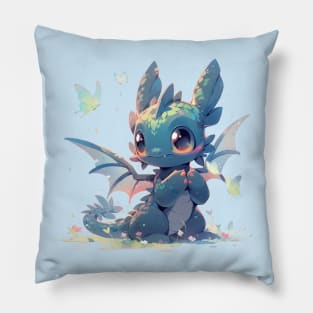 Colourful scaled dragon! Pillow