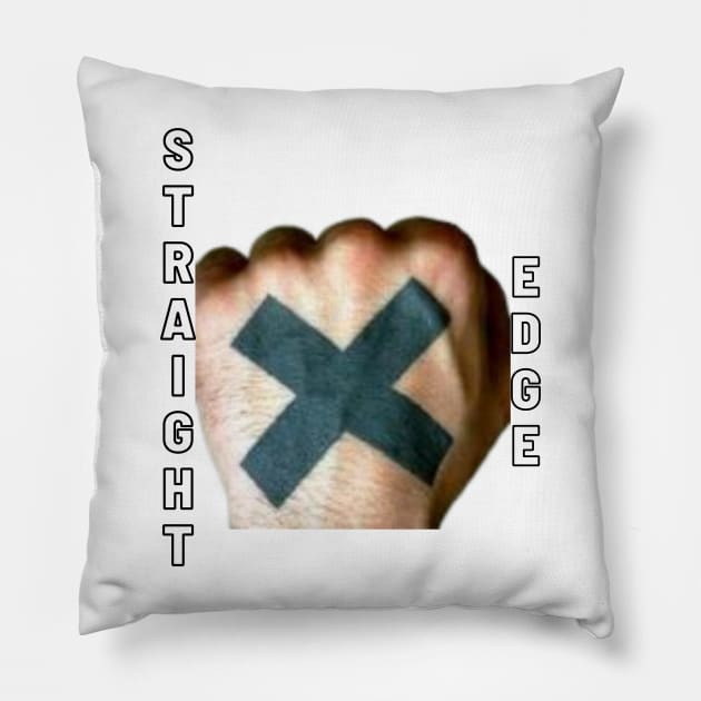 Straight Edge Xed Up Hand hardcore Pillow by Scream Therapy