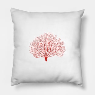 red sea fan coral silhouette Pillow