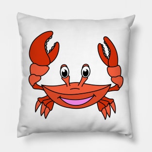 Cute Happy Red Crab Sea Animal Pillow