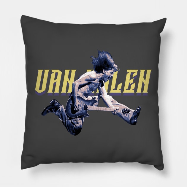 Jumping Val Halen Pillow by Mugo Muncarsol