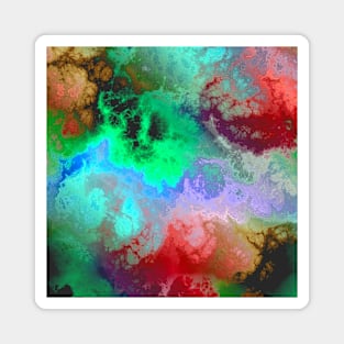 Red Green and Brown Vivid Cosmic Clouds Magnet