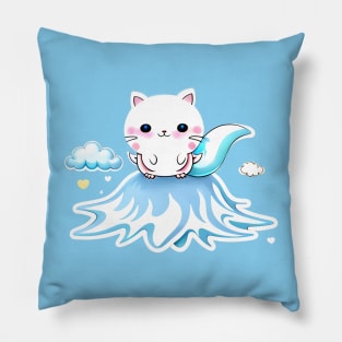 AeroBlossom Kitty: The Breezy Purrmaid Pillow