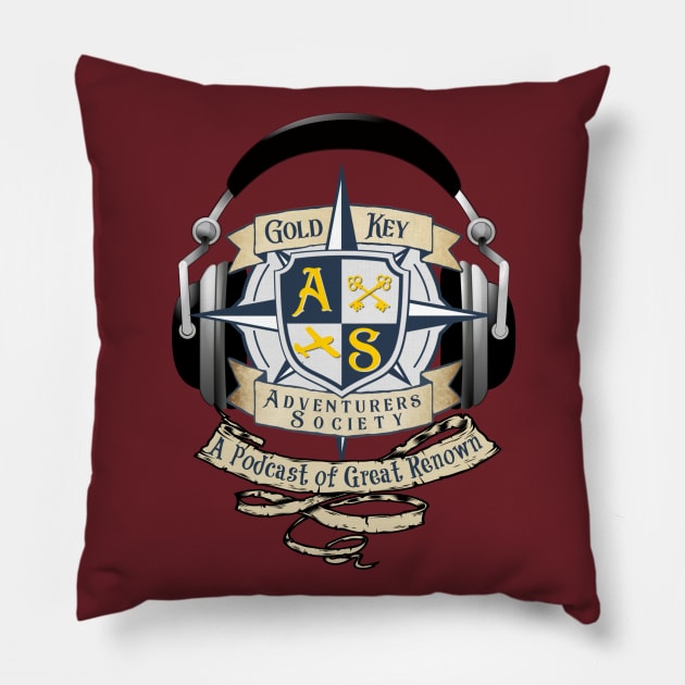 Gold Key Adventurers Society- A Podcast of great renown Pillow by GoldKeyAdventurersShop