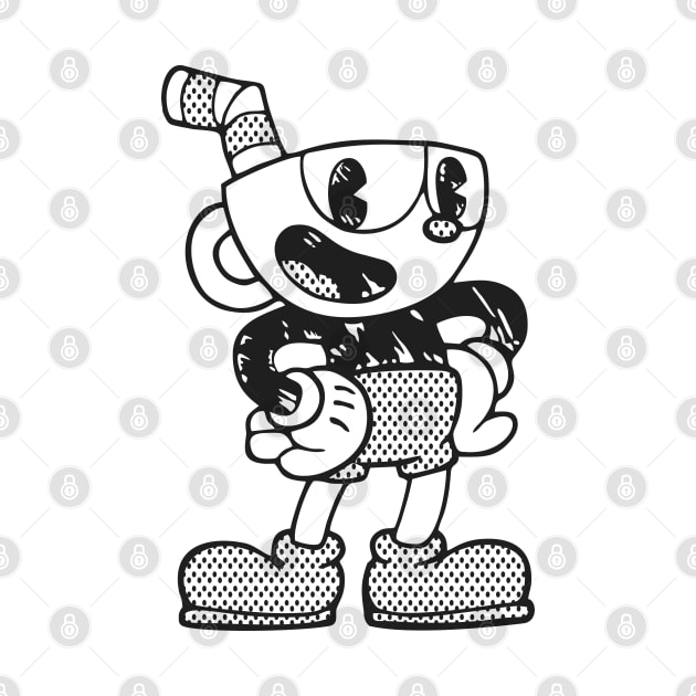 Monochrome Cuphead by JacsonX