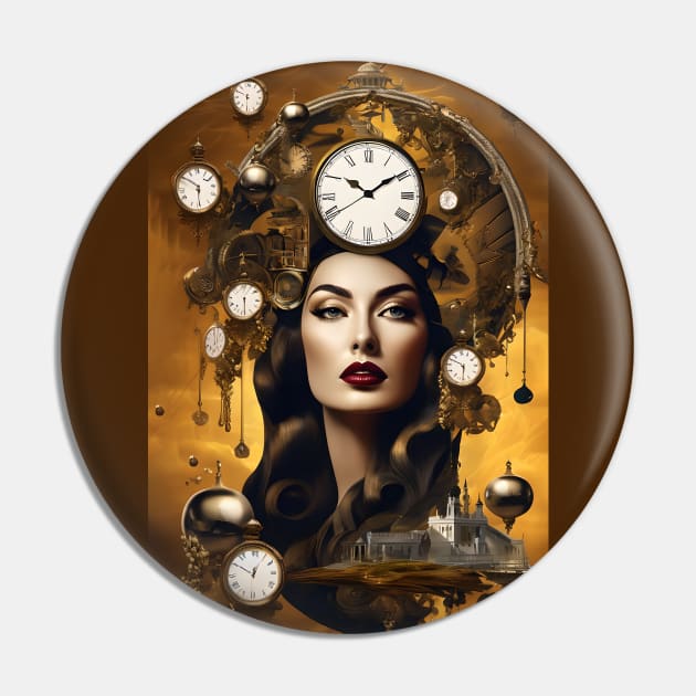 A Salvador Dalí Inspired Surrealist Portrait Pin by AlexBRD