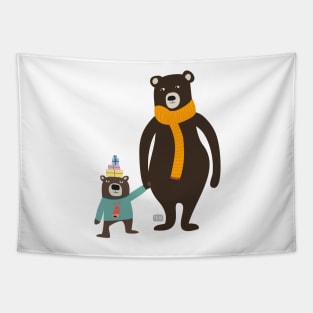 Christmas Mama Bear and Cub / Mamabär und Kind Tapestry