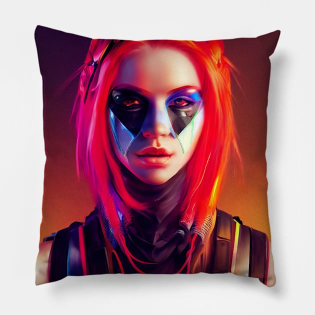 Colorful Cybergoth Woman Pillow by The Multiverse is Female