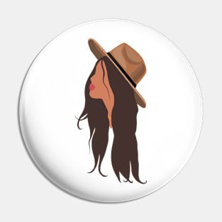 Brunette Block Silhouette Pin