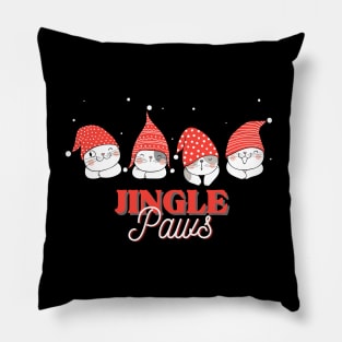 Jingle Paws Cats Christmas Squad Celebration Pillow