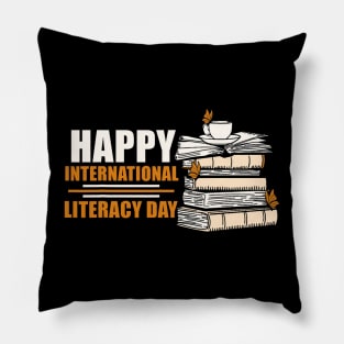 Happy International Literacy Day Book Lover Reading Pillow