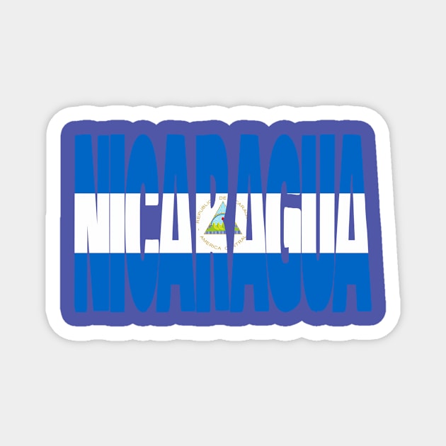 Nicaragua flag stencil Magnet by Kuni Art