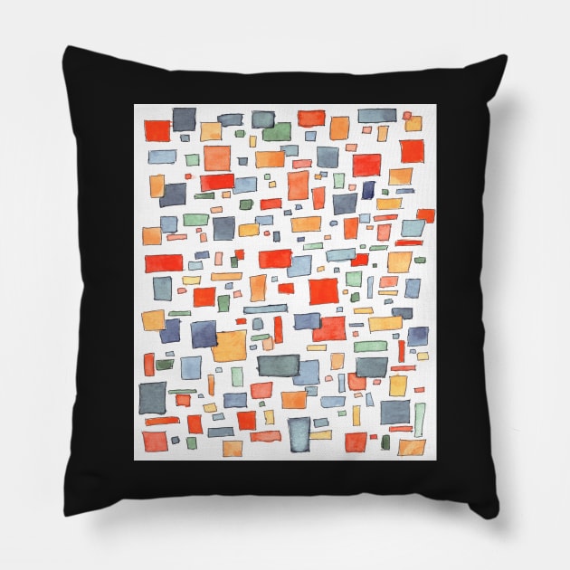 Coral Grid Pillow by Colzo Art