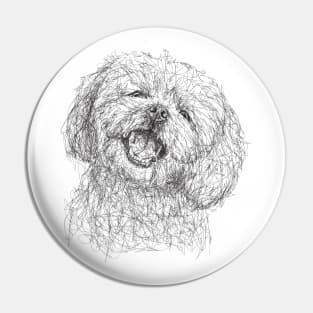 Maltese dog draw with scribble art style Pin