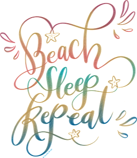 Beach Sleep Repeat Hand Lettered Magnet