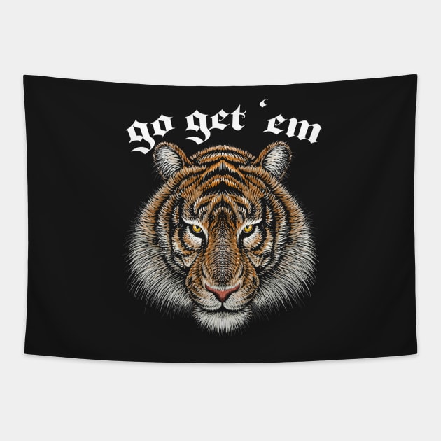 Go get 'em, Bengal Football Tigers, joe burrow Tapestry by laverdeden