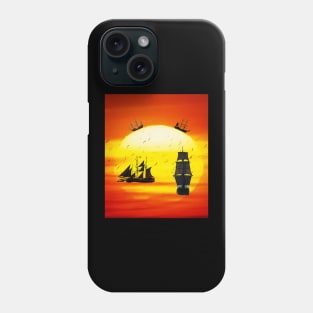 SHIP OF DREAMS FLOCK OF BIRDS GLOW OF SUN Phone Case