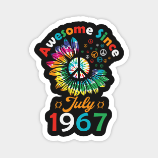 Funny Birthday Quote, Awesome Since July 1967, Retro Birthday Magnet