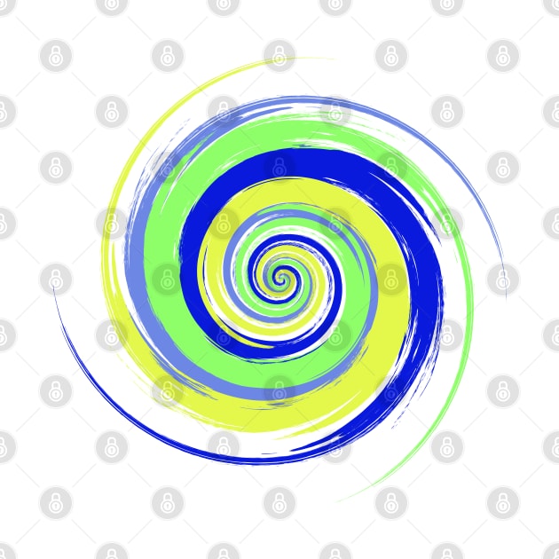 Colorful swirl - blue and green by klara_art