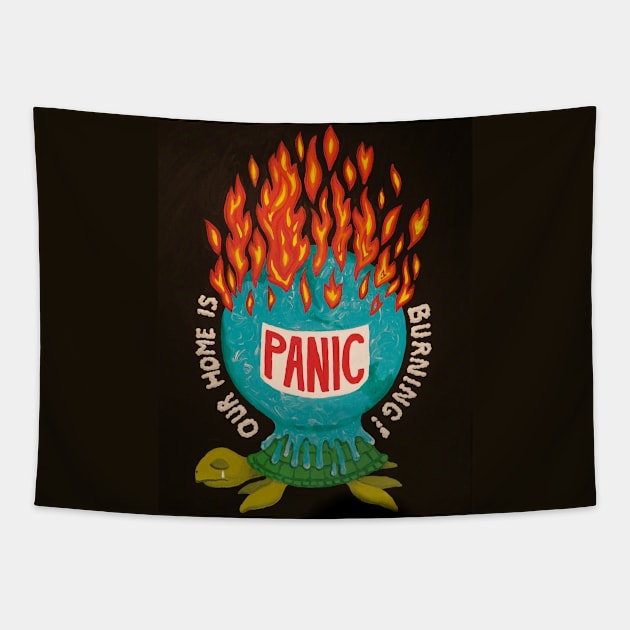 Burning Planet Tapestry by SoozieWray