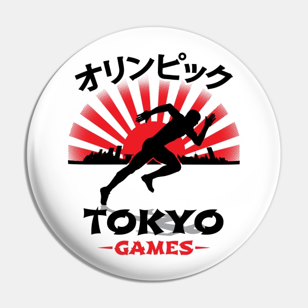 Sprinter Tokyo Olympics Track N Field Athlete Pin by atomguy