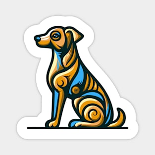 Pop art dog illustration. cubism illustration of a dog Magnet