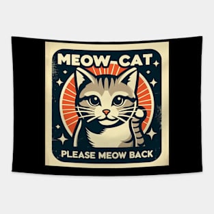 baby lasagna meow cat retro Tapestry