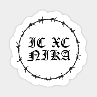 ICXC NIKA Gothic Barbed Wire Hardcore Punk Magnet