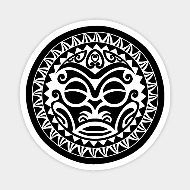 Polynesian tattoo tiki face Magnet by Tikitattoo