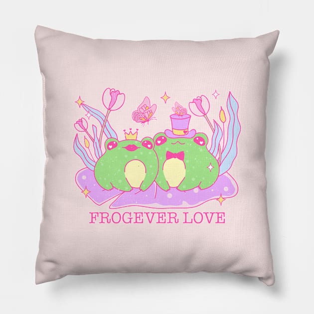 Frogever Love. Frogs In Love. I Will Love You Forever Pillow by Pop Cult Store