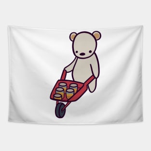 Polar Bear Honey Wheelbarrow Delivery Tapestry