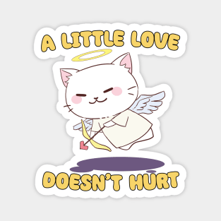 A Little Love Doesn't Hurt - Cute Chibi Angel Cat with Bow Magnet