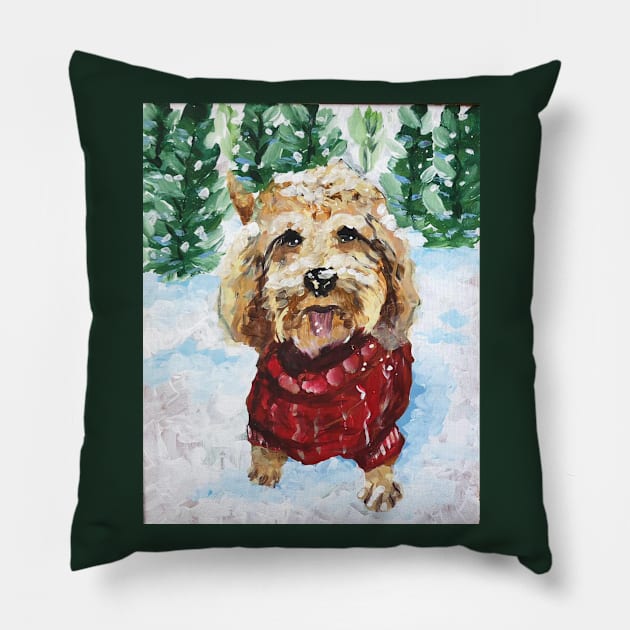 Goldendoodle Pillow by Moco_Illustrations