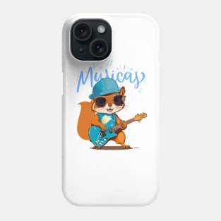 Squirrel play guitar Phone Case