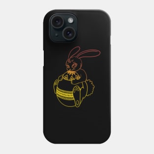 Easter bunny sunset neon Phone Case