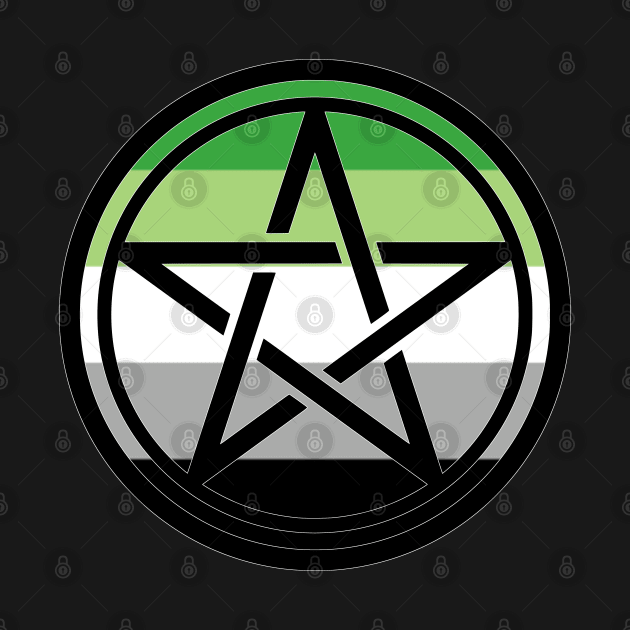 Large Print Pentacle LGBT Flag Aromantic by aaallsmiles