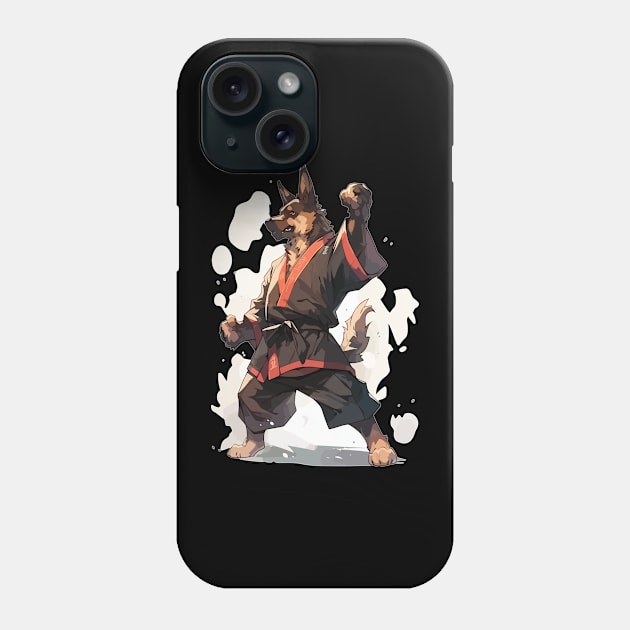 Taekwondo German Shepherd Samurai Dog Phone Case by QQdesigns