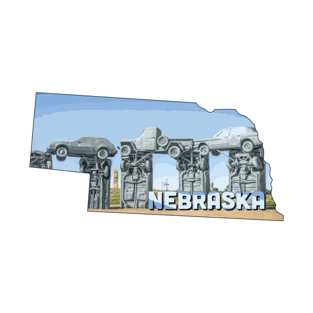 Nebraska state design / Nebraska lover / Nebraska carhenge gift idea / Nebraska home state by Anodyle
