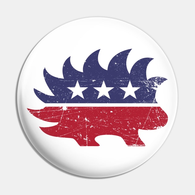 Libertarian Porcupine - Vintage Pin by The Libertarian Frontier 