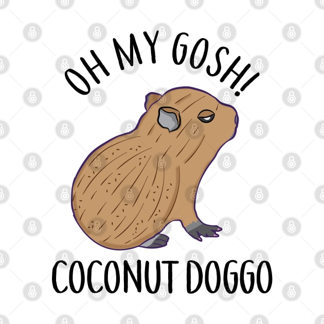 O My Gosh Coconut Doggo Cute Kawaii Baby Capybara Meme by alltheprints