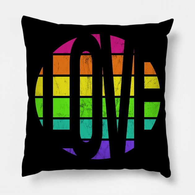 Rainbow Love Pillow by Pinkazoid