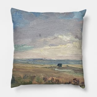 Simple Impressionism Oil on Canvas Pillow