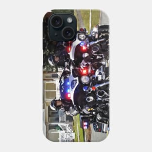 Two Motorcycle Cops With Flashing Lights Phone Case