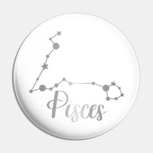 Pisces Zodiac Constellation in Silver Pin