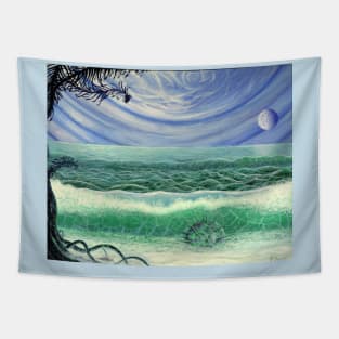 Alien planet seashore Tapestry