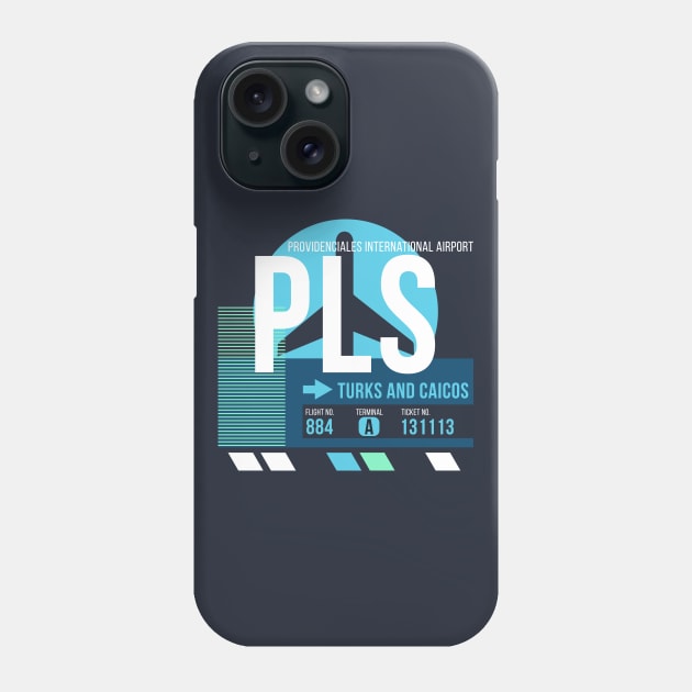 Turks and Caicos (PLS) Airport // Sunset Baggage Tag Phone Case by Now Boarding