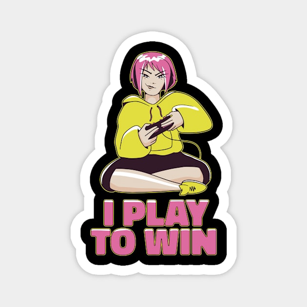 I Play To Win Gaming Magnet by diddledoodle