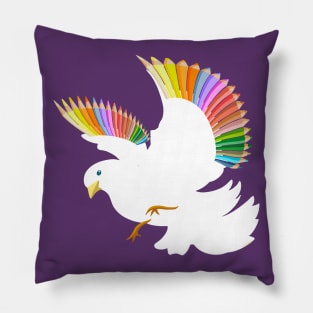 Peace Rainbow Dove Pillow