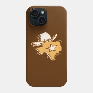 Retro Texas Illustration with Cowboy Hat and Lone Star Phone Case