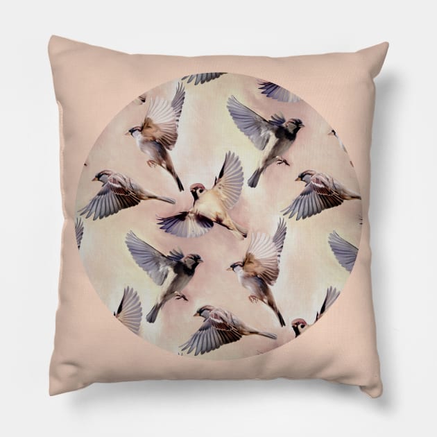 Sparrow Flight Pillow by micklyn